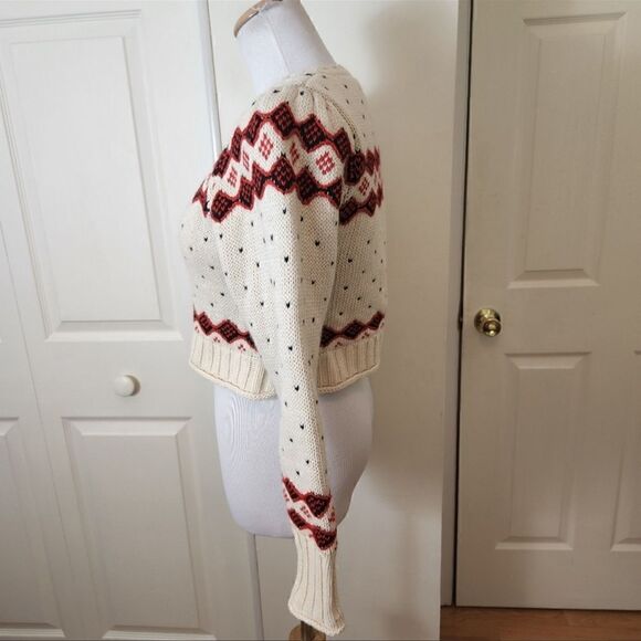 Zara Fair Isle Crop Sweater Small - Picture 3 of 8